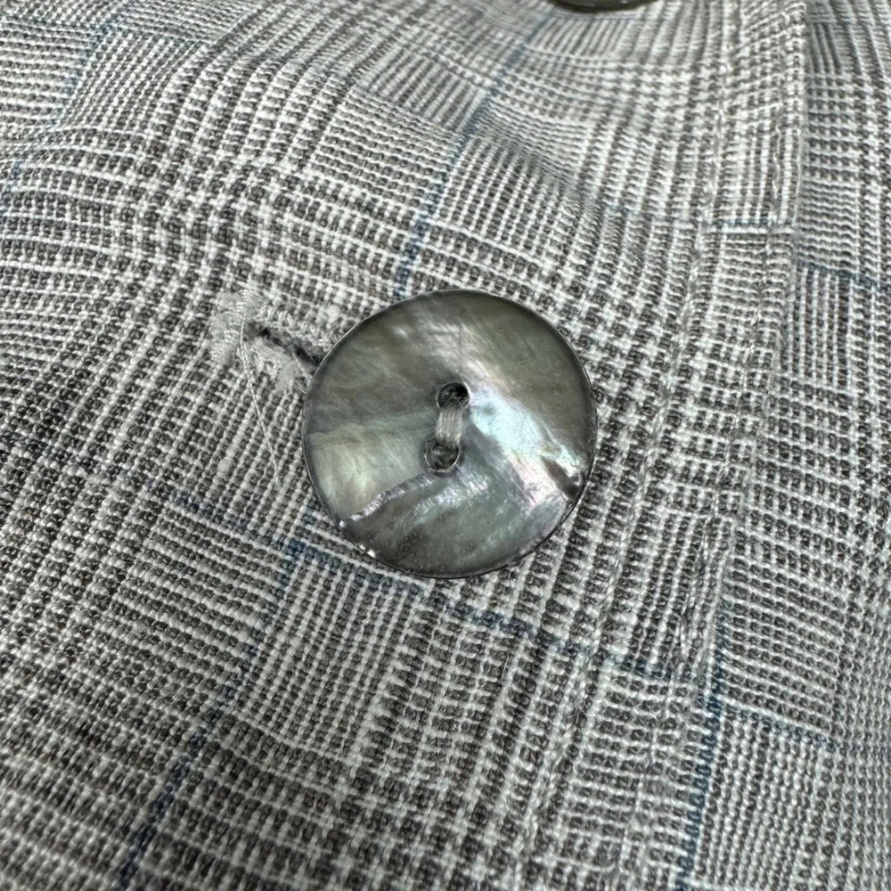 Poetry Linen Glen Plaid Check Blazer Professional Women US 14 EU 46 Quiet Luxury